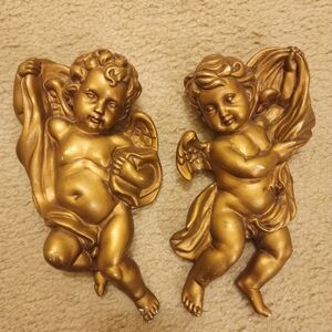 Pair of Homco cherubs